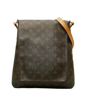 LOUIS VUITTON Monogram Musette Shoulder Bag M51256 Brown PVC Leather Women's